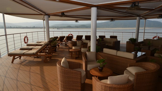 The Avalon Myanmar also offers an open-air lounge area on Deck 2 just in front of the indoor lounge.