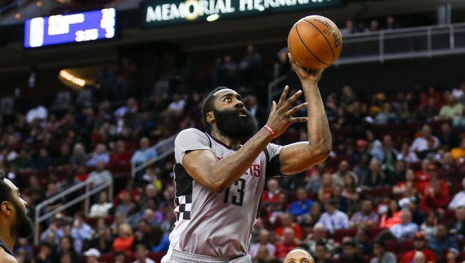 James Harden hit six of the Rockets' record 24 3-pointers.