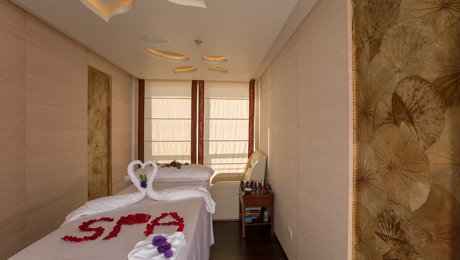 The Avalon Myanmar has two spa treatment rooms and sails with two masseuses.
