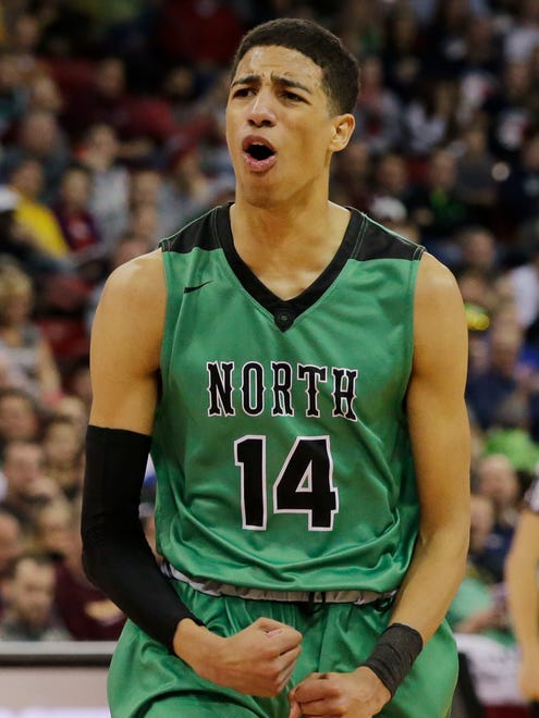 Oshkosh North senior Tyrese Haliburton had a game-high 30 points on 5 of 10 shooting and 18 of 18 from the free-throw line in his team's 61-44 win over Brookfield East in the Division 1 state championship game in 2018. He's a two-time all-star with the Indiana Pacers.