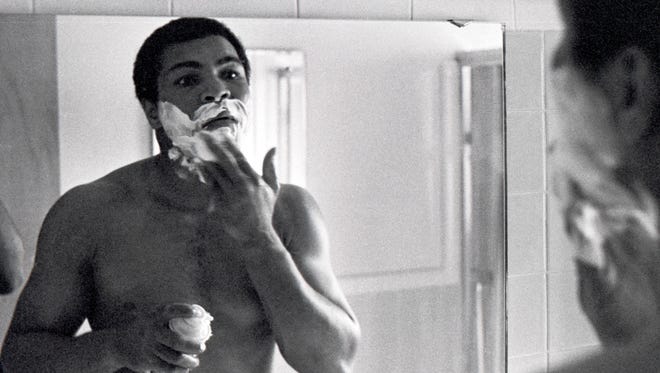 Ali shaving at his home in Louisville in 1978.