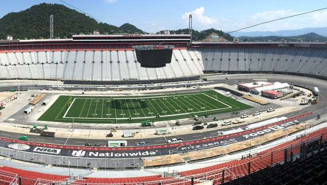 A wide view of Bristol Motor Speedway prior to the football game between Virginia Tech and Tennessee.