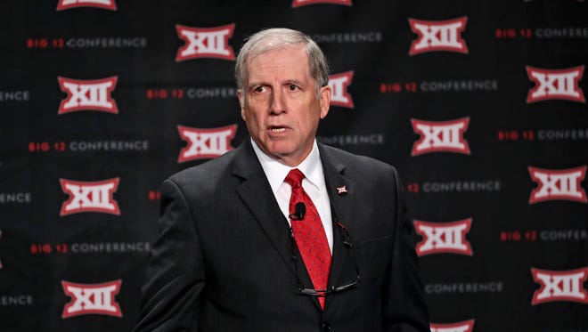 Coordinator of officials Walt Anderson speaks to the media during the Big 12 Media Days at Omni Dallas Hotel.