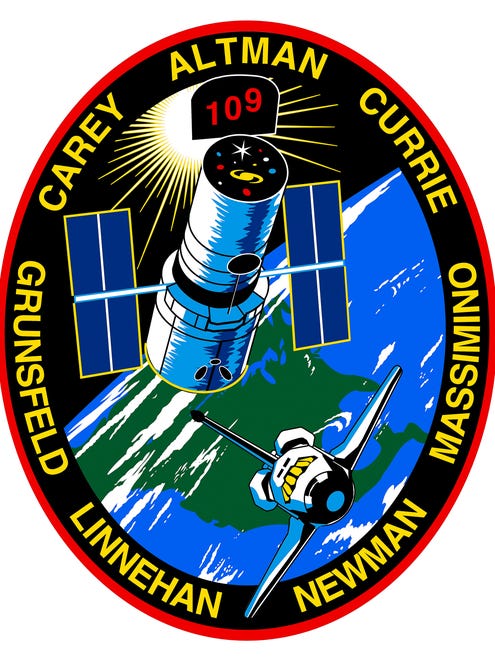 Space shuttle Columbia launched mission STS-109 on March 12, 2002 for Hubble Space Telescope servicing mission four.