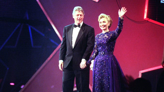 The Clintons appear at the MTV Ball at the Washington Convention Center on Jan. 20, 1993.