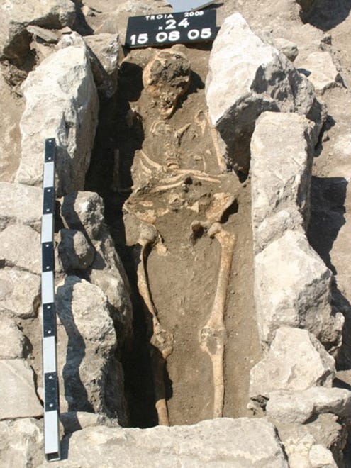 Skeletal remains eight centuries old were found near the ancient city of Troy.
