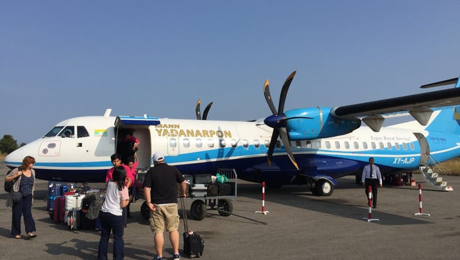 Avalon Waterways uses a private chartered plane to fly passengers from Yangon to the town of Bhamo, where the cruise on the Avalon Myanmar begins.