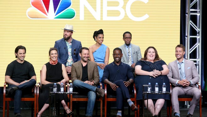 'This Is Us' cast members (top row from left): Chris Sullivan,  Susan Kelechi Watson and Ron Cephas Jones; (bottom row from left) Milo Ventimiglia, Mandy Moore, executive producer Dan Fogelman, Sterling K. Brown, Chrissy Metz, and Justin Hartley share some details about Season 2.