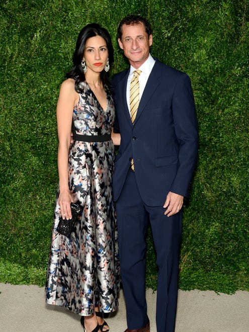 Abedin and Weiner attend the 12th annual CFDA/Vogue Fashion Fund Awards at Spring Studios on Nov. 2, 2015, in New York City.