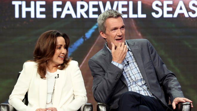 Patricia Heaton, left, and Neil Flynn discuss the final season of ABC comedy  'The Middle.'  The series will end its run in 2018.