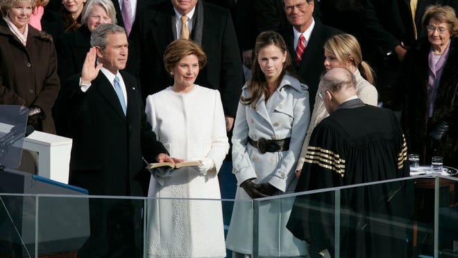Bush is sworn in for his second term by Chief Justice William Rehnquist on Jan. 20, 2005.