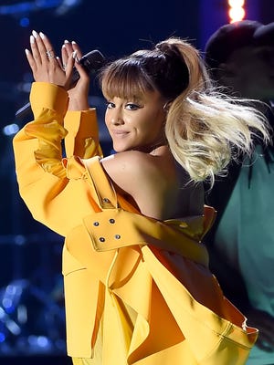 Ariana Grande concertgoers were killed and injured, May 22, 2017 as a reported explosion triggered panic during her concert at Manchester Arena, in  Manchester, England.  The entertainer is seen in this Sept. 24, 2016 file photo in Las Vegas.