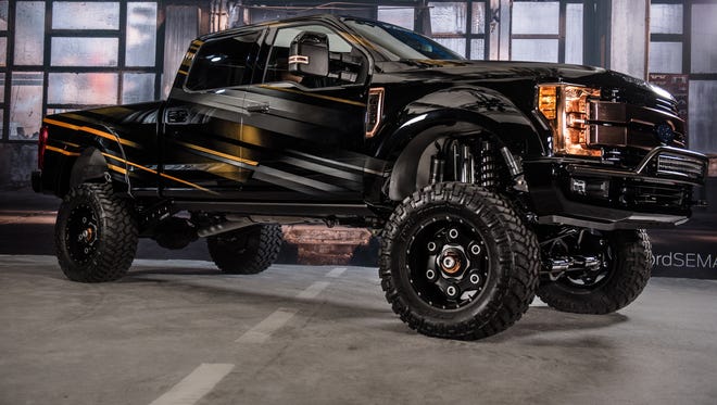 Going to extremes, yhou can customize your truck, boosting the cost even more. This is Shockzilla, a modified Ford F-250