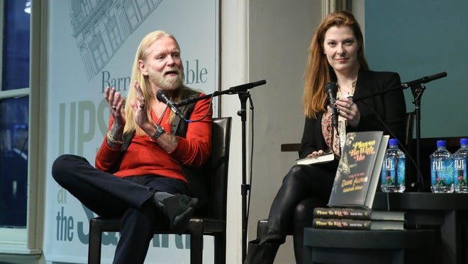 Gregg Allman's nice Galadrielle Allman (R) joins her uncle to discuss her new book, "Please Be with Me: A Song for My Father, Duane Allman" at Barnes & Noble Union Square on March 10, 2014, in New York.