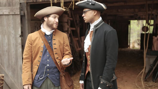 Dan (Adam Pally, left) and Chris (Yasir Lester) travel back to colonial times in Fox's new sitcom 'Making History.'