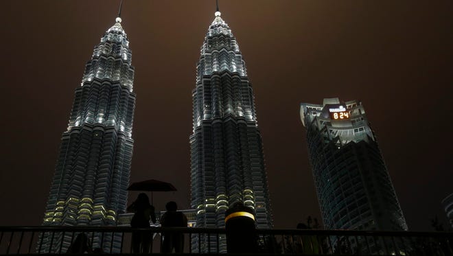 Minutes before Earth Hour in Kuala Lumpur, Malaysia, in 2016.
