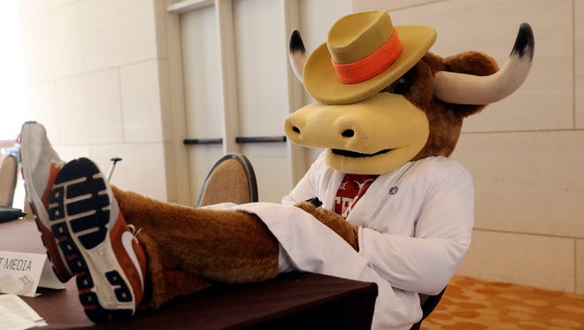 Texas Longhorns mascot  during the Big 12 Media Days at Omni Dallas Hotel.