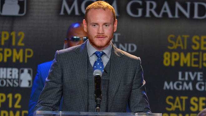 George Groves talks to the media in 2015.