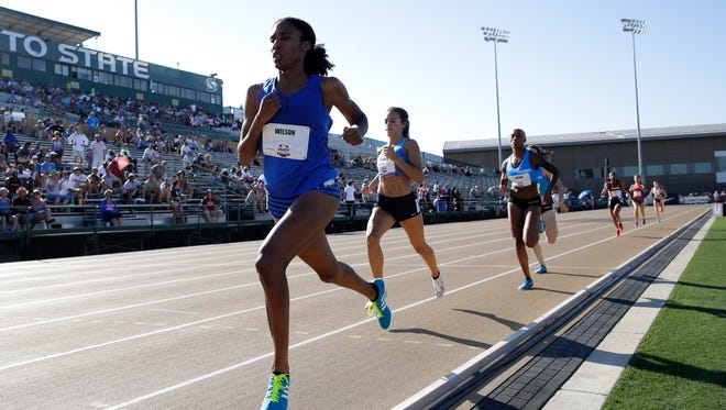 Ajee' Wilson runs in the advances in the 800.