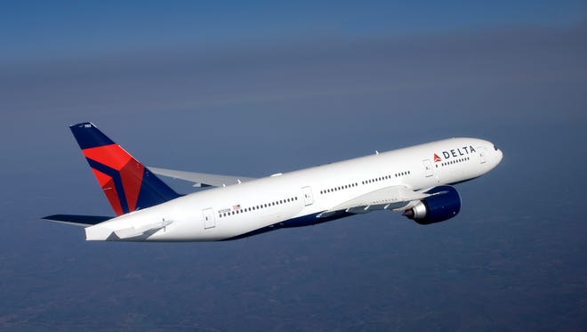 An undated photo of a Delta Air Lines Boeing 777.