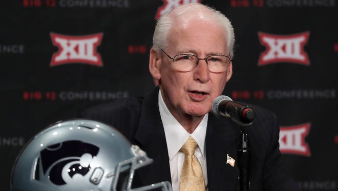Kansas State Wildcats head coach Bill Snyder speaks to the media during the Big 12 Media Days at Omni Dallas Hotel.