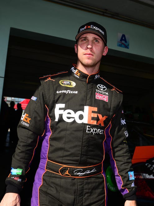 Denny Hamlin during practice for the Ford EcoBoost 400 at Homestead-Miami Speedway.
