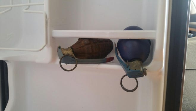 Two World War II era grenades were found in a 91-year-old man's refrigerator.