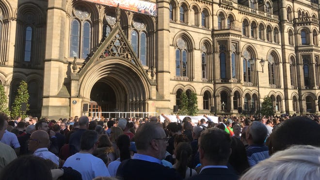 A vigil for the Manchester attack on May 23.