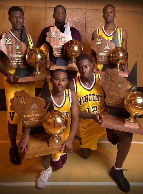 Carl Landry (far right) came off the bench on Milwaukee Vincent's 2001 state title team. That was the Vikings' second straight championship and fifth gold ball in a six-year span. Landry then started the following season when Vincent suffered its first loss of the season in the state quarterfinals to Wauwatosa East. He had 10 rebounds in that game. Landry played 11 seasons in the NBA.