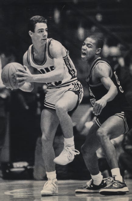 Tony Bennett scored a game-high 17 points in Green Bay Preble’s 45-39 loss to Stevens Point in a Class A quarterfinal game in 1988. Bennett played three seasons in the NBA from 1992-95 with the Charlotte Hornets.