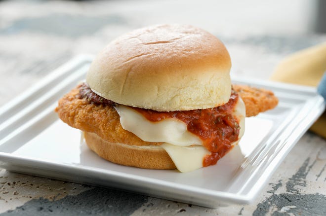 The Buttermint stand on Club Level offered a chicken parmesan sandwich last year. Now, the sammie will also be available on Field Level.