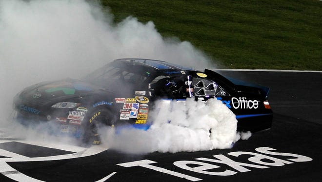 Denny Hamlin swept both races at Texas in 2010 and finished second in the final Sprint Cup standings to Jimmie Johnson.