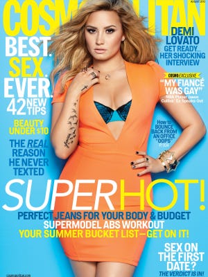 Demi Lovato covers the August issue of 'Cosmopolitan.'